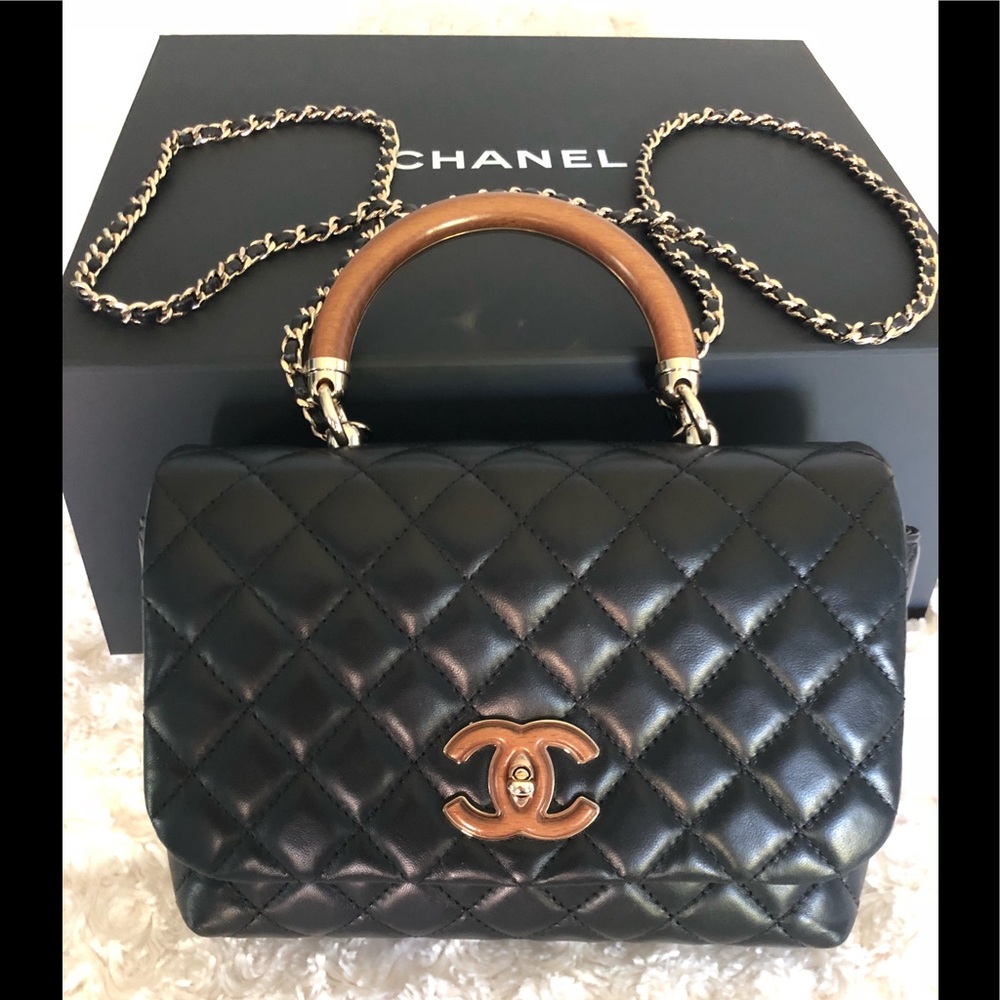 Brand New 2018 Chanel Wooden Handle Purse $5,400